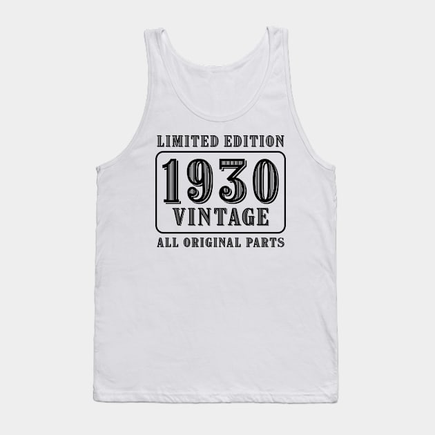 All original parts vintage 1930 limited edition birthday Tank Top by colorsplash